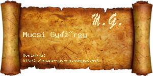 Mucsi György névjegykártya